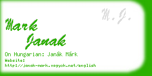 mark janak business card